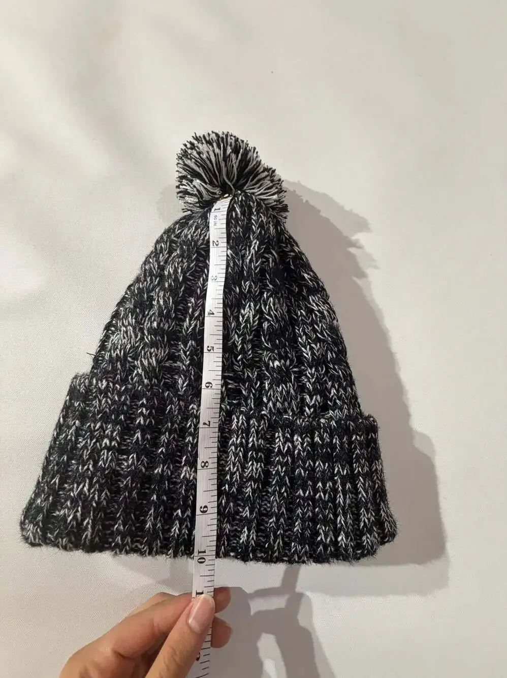 CC Knit Beanie Hat Fleece Lined Winter Warm Pom Cable Knit Skull Cap Black
